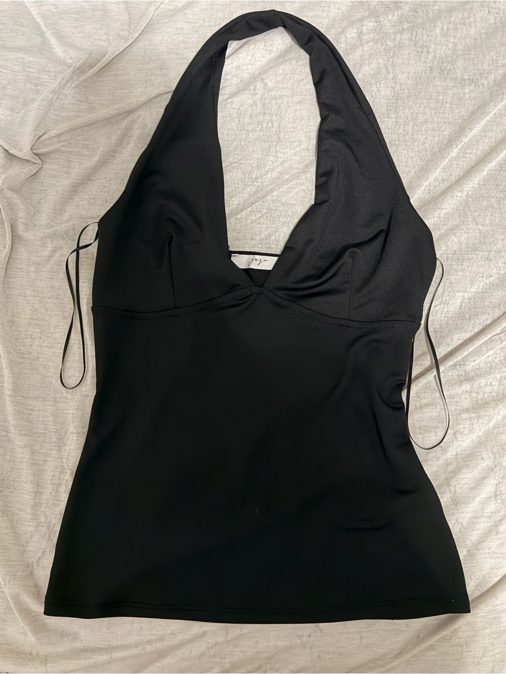 gaze Black Halter One-Piece Top